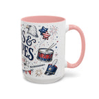 Stars and Stripes Forever Coffee Mug | Patriotic 4th of July Gift | Accent Color Ceramic 11oz 15oz