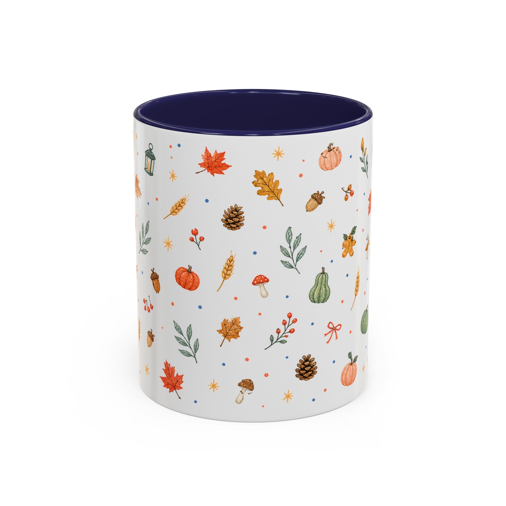 Thanksgiving Mug | Watercolor Autumn Harvest Gift | Pumpkin Leaf Accent Coffee Cup 11oz 15oz