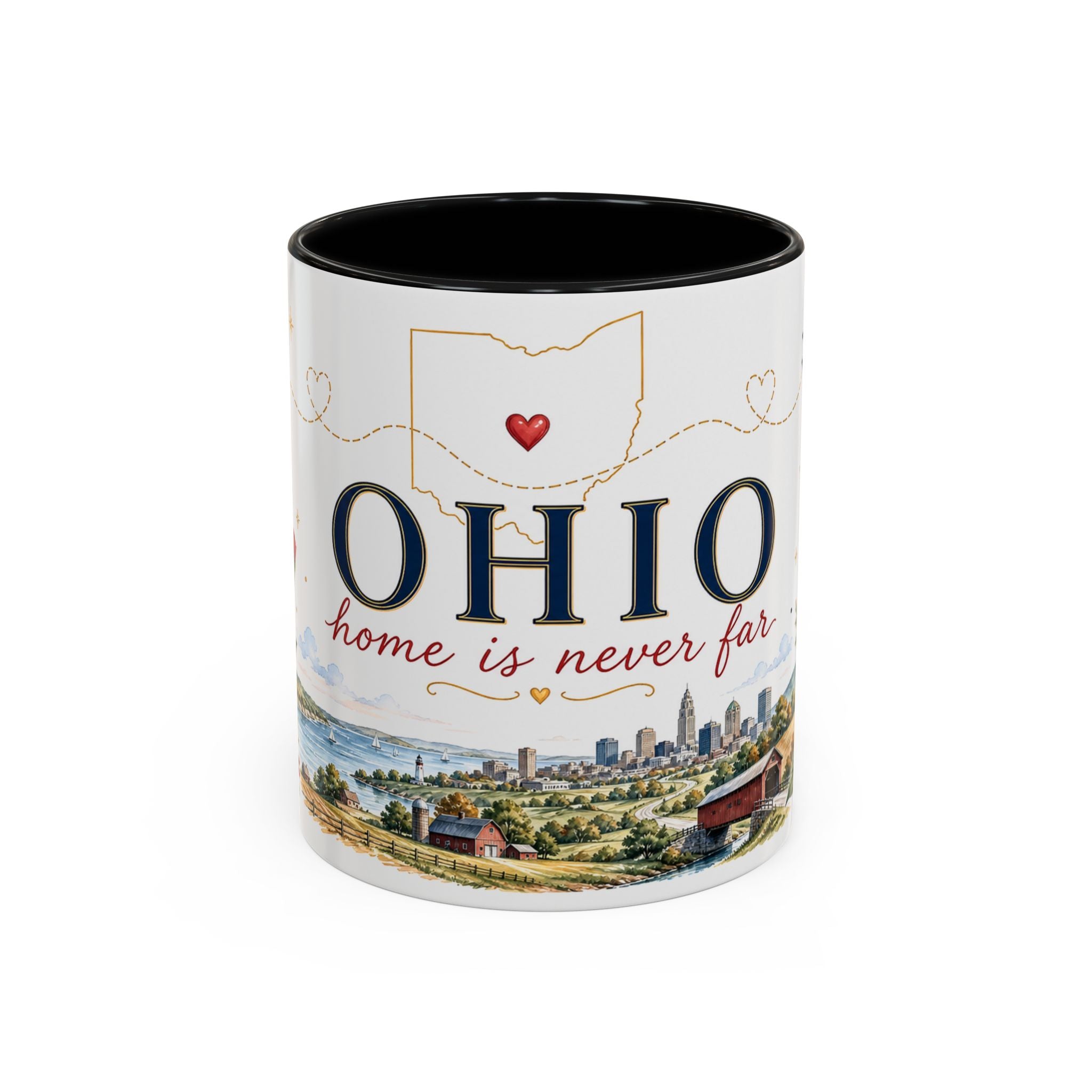 Ohio State Map Mug | Botanical Travel Sketch, Homesick Gift, Long Distance Friendship