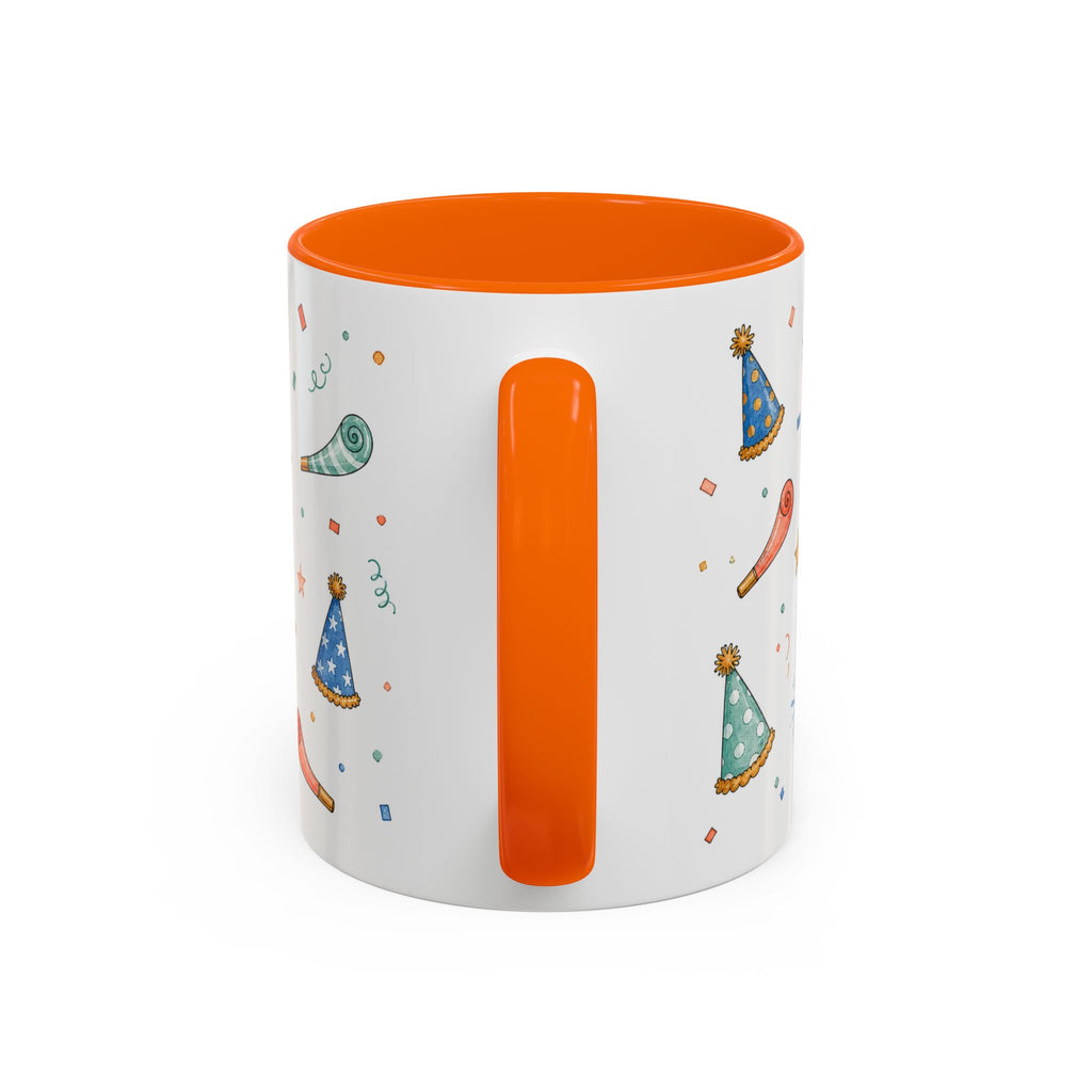 New Year Party Mug | Balloon Popper Watercolor Celebration Gift | Accent Cup 11oz 15oz
