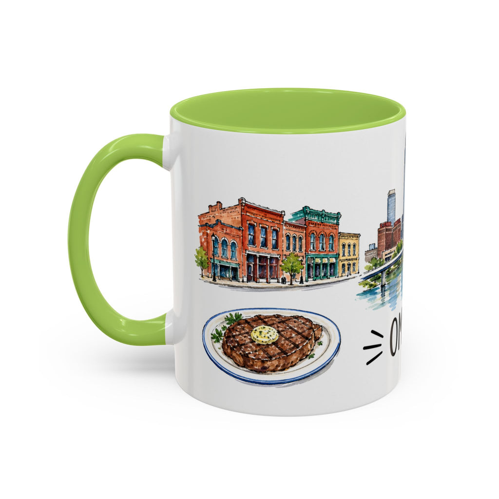 Omaha Illustrated Travel Mug | City Souvenir Accent Coffee Mug | 11oz 15oz Ceramic Cup