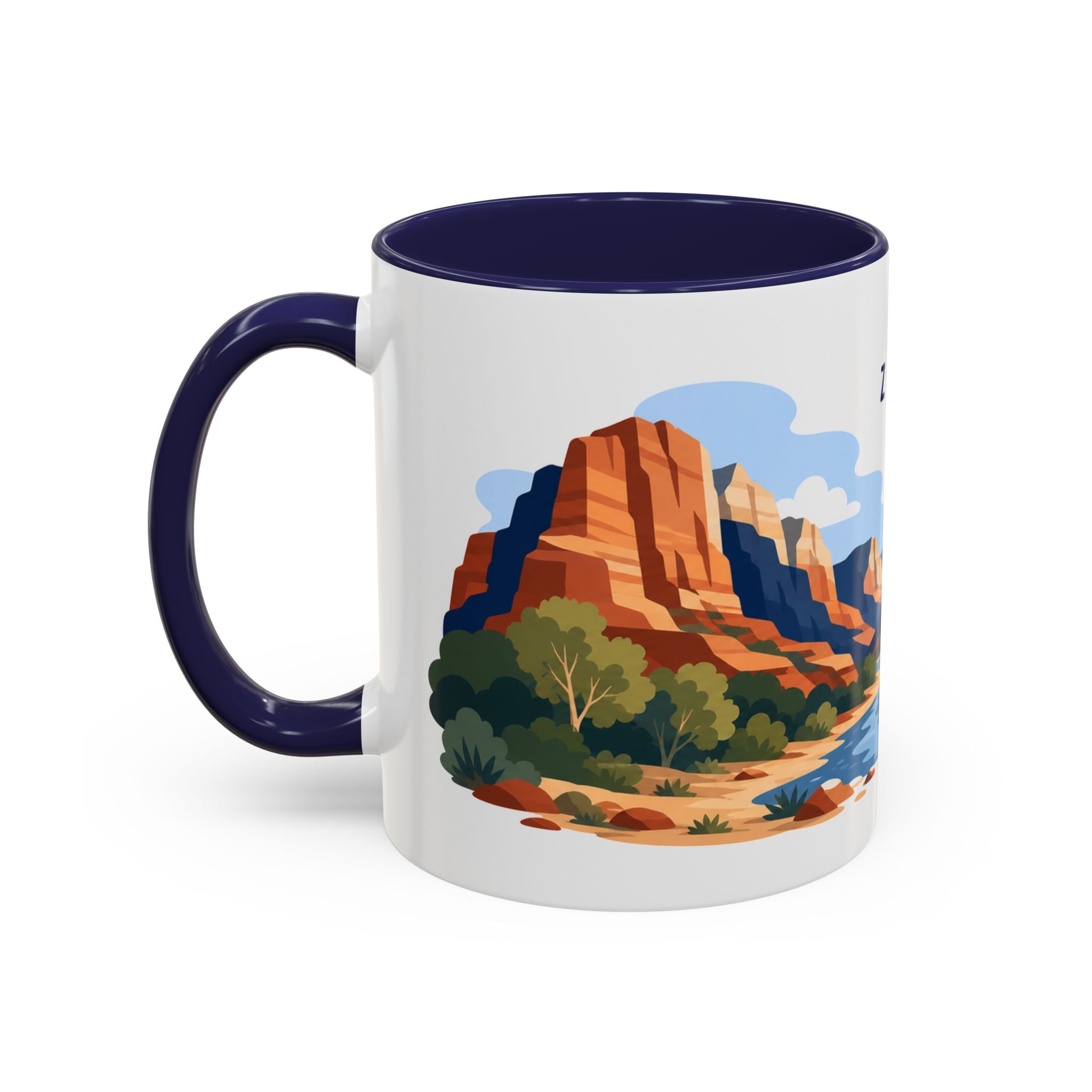 Zion National Park Coffee Mug | Solid Color Block Park Souvenir | 11oz 15oz Accent Mug