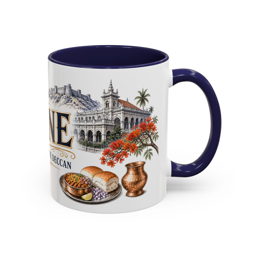 Pune Coffee Mug | India Travel Souvenir | Vintage Illustrated City Gift | 11 oz 15 oz Accent Mug