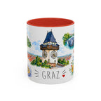 Graz Illustrated Travel Mug | City Souvenir Accent Coffee Mug | 11oz 15oz Ceramic Cup