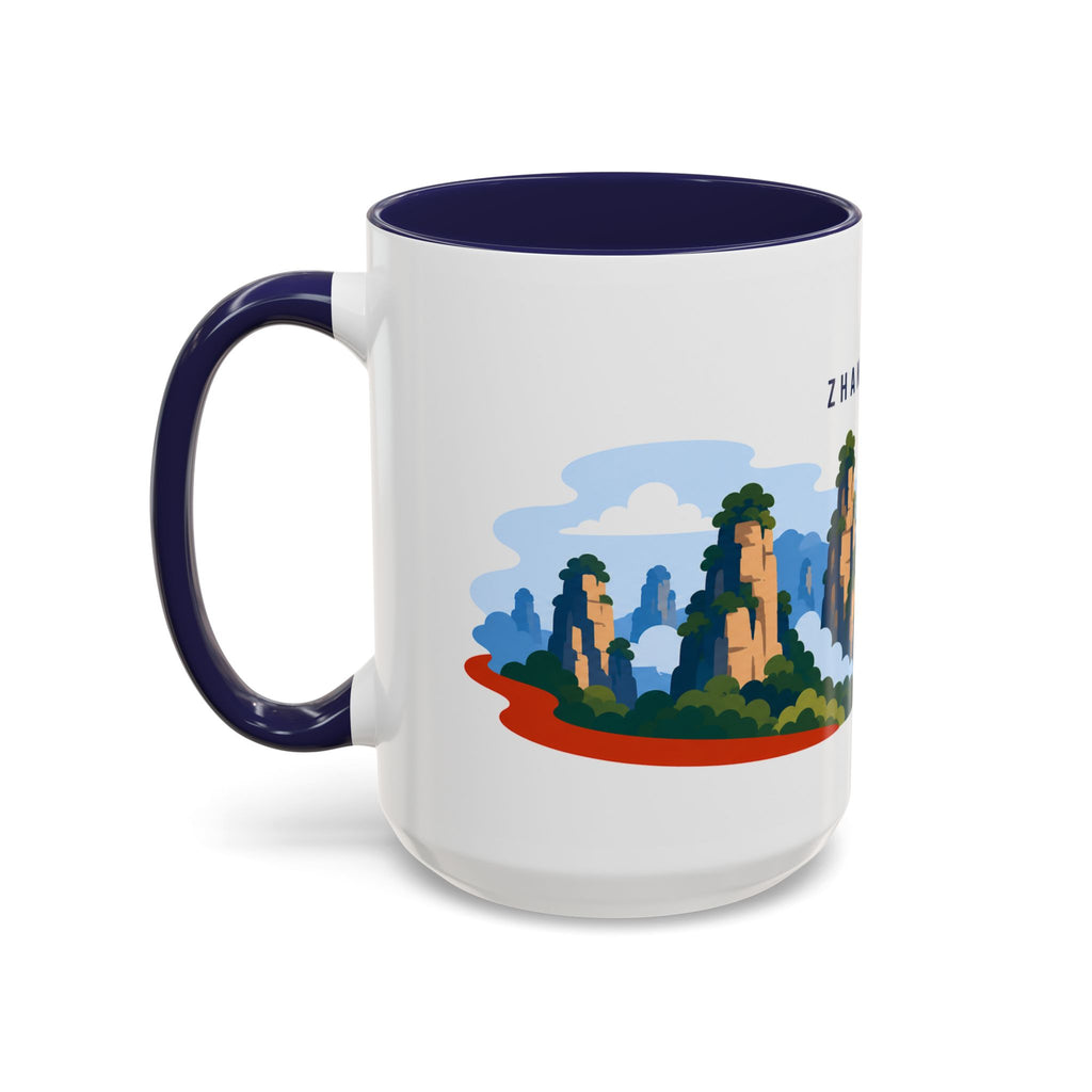 Zhangjiajie Coffee Mug | Travel Destination Souvenir Gift | Accent Color Ceramic 11oz 15oz