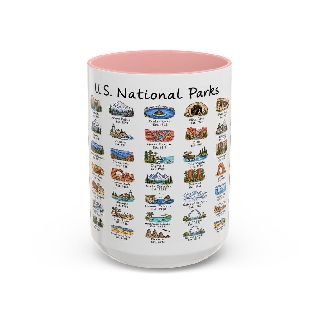 63 National Parks Mug | U.S. Parks Coffee Cup | Park Bucket List Gift | Road Trip Hiking Camping Souvenir
