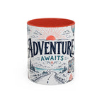 Adventure Awaits Coffee Mug | Class of 2026 Graduation Gift | Accent Color Ceramic 11oz 15oz