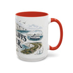 White Cliffs of Dover Mug, England Travel Souvenir, Bucket List Gift, Accent Ceramic Coffee Mug 11oz 15oz