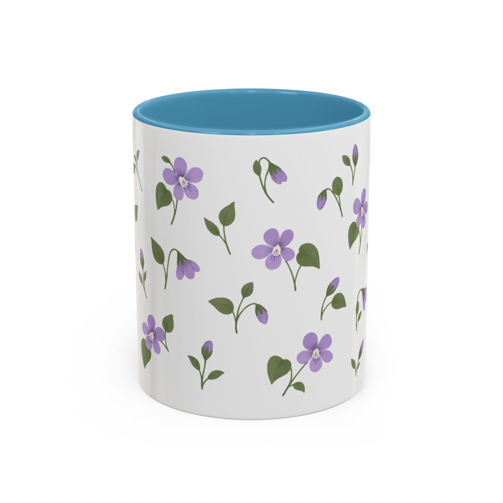 Illinois Violet Mug, State Flower Floral Coffee Cup, 11oz Botanical Gift