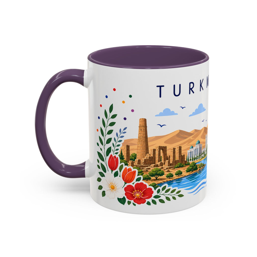 Turkmenistan Coffee Mug | Travel Souvenir Accent Mug | Place Gift Ceramic Cup 11oz 15oz