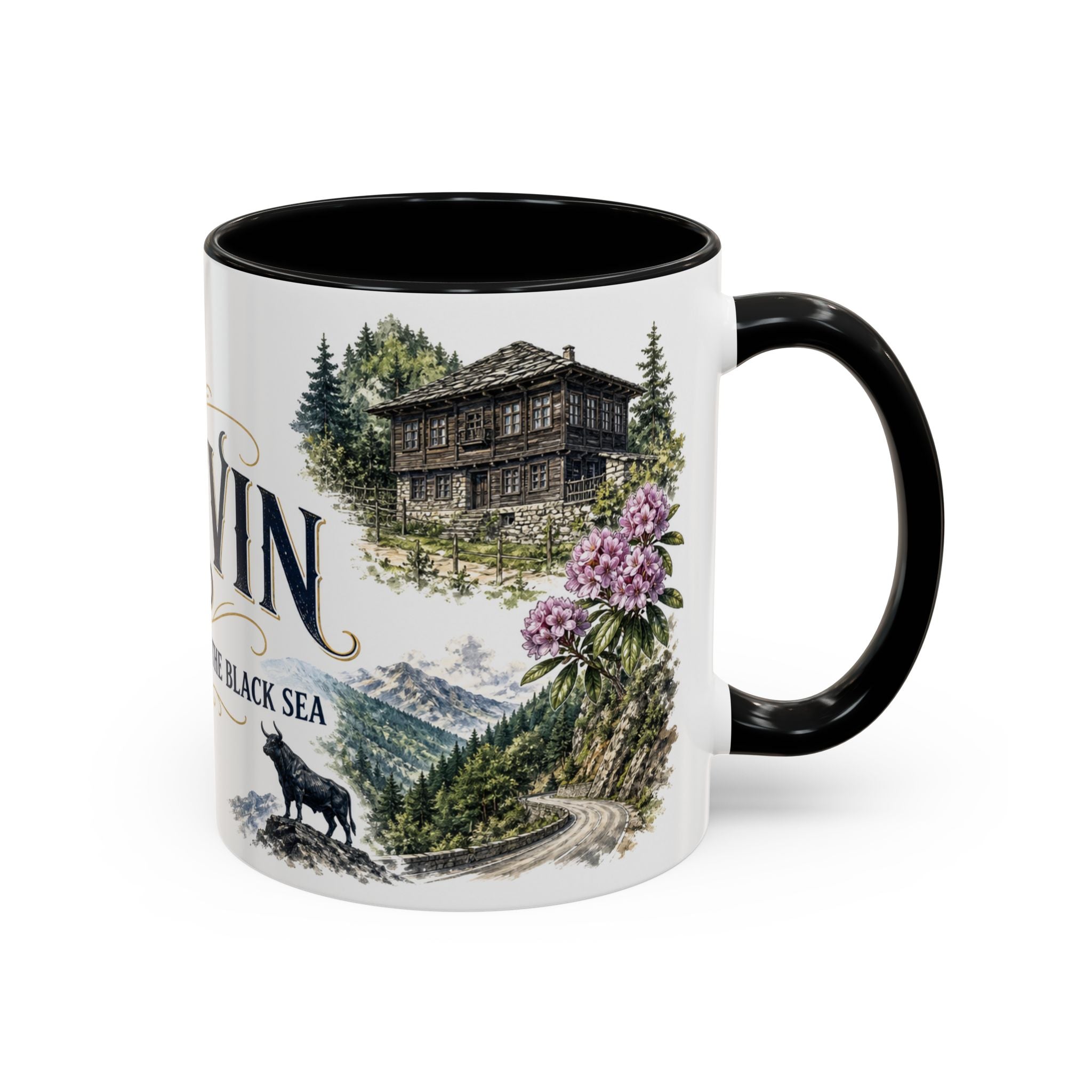 Artvin Coffee Mug | Turkey Travel Souvenir | Vintage Illustrated City Gift | 11 oz 15 oz Accent Mug