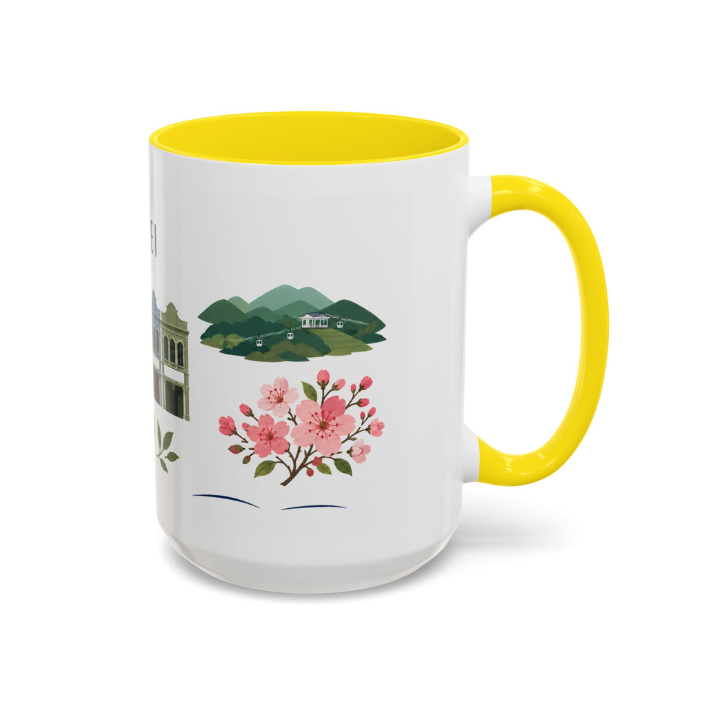 Taipei Coffee Mug | Taiwan Travel Souvenir | Porcelain Decal City Gift | 11oz 15oz Accent Mug