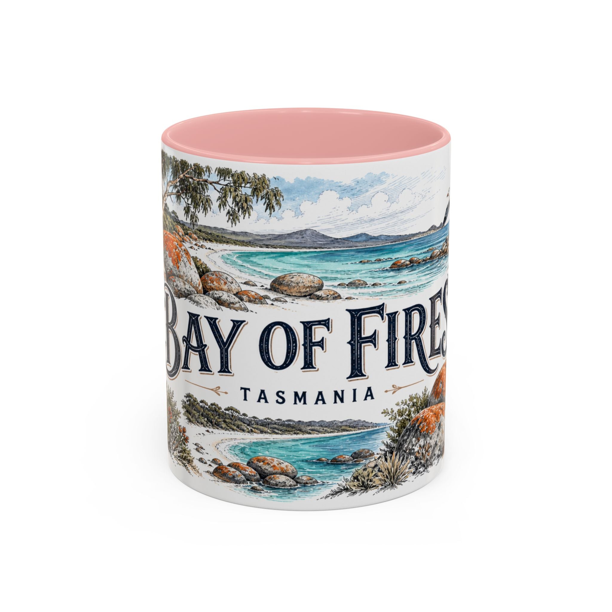 Bay of Fires Mug, Tasmania Travel Souvenir, Bucket List Gift, Accent Ceramic Coffee Mug 11oz 15oz