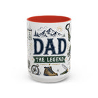 Dad The Legend Coffee Mug | Father's Day Gift for Dad | Accent Color Ceramic 11oz 15oz