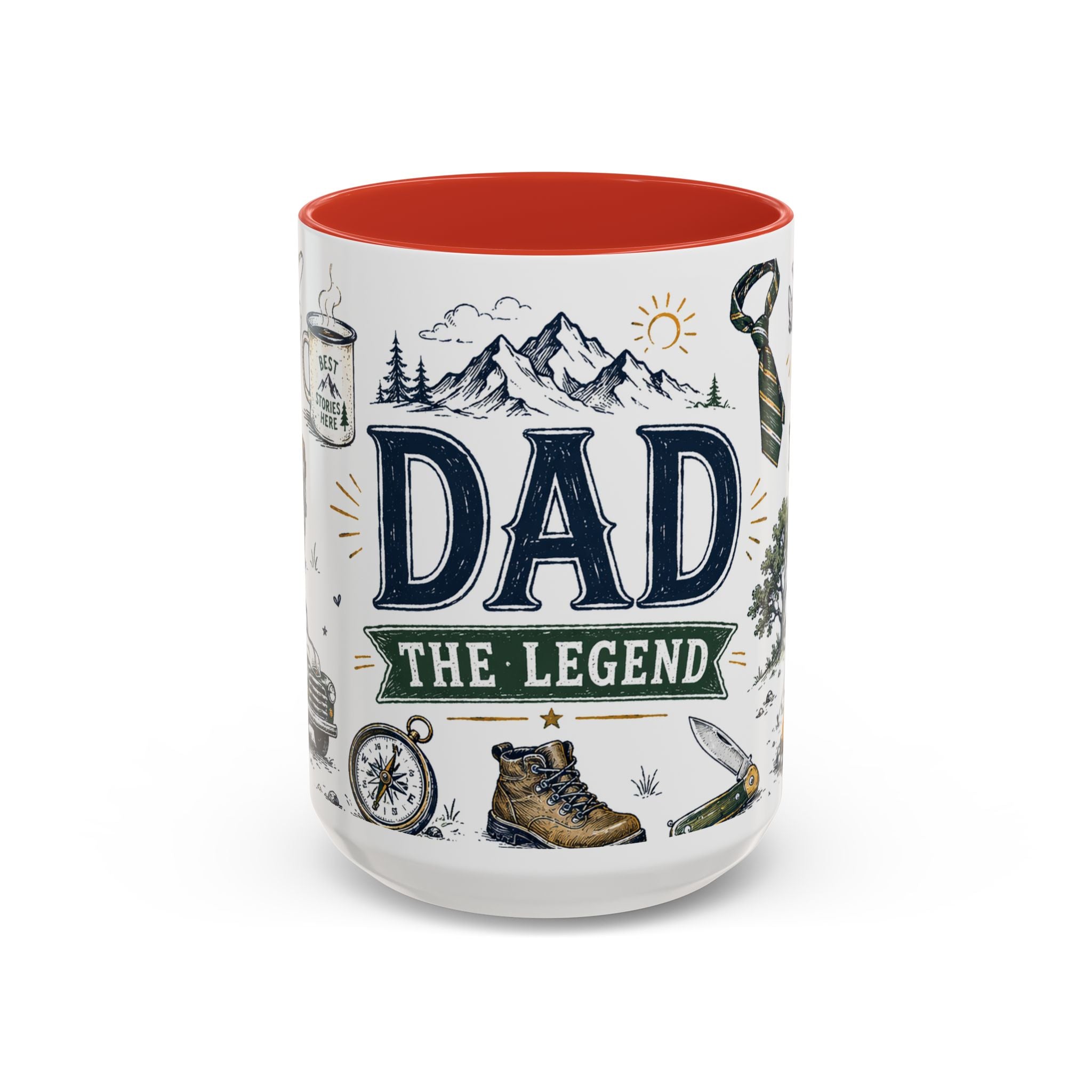 Dad The Legend Coffee Mug | Father's Day Gift for Dad | Accent Color Ceramic 11oz 15oz