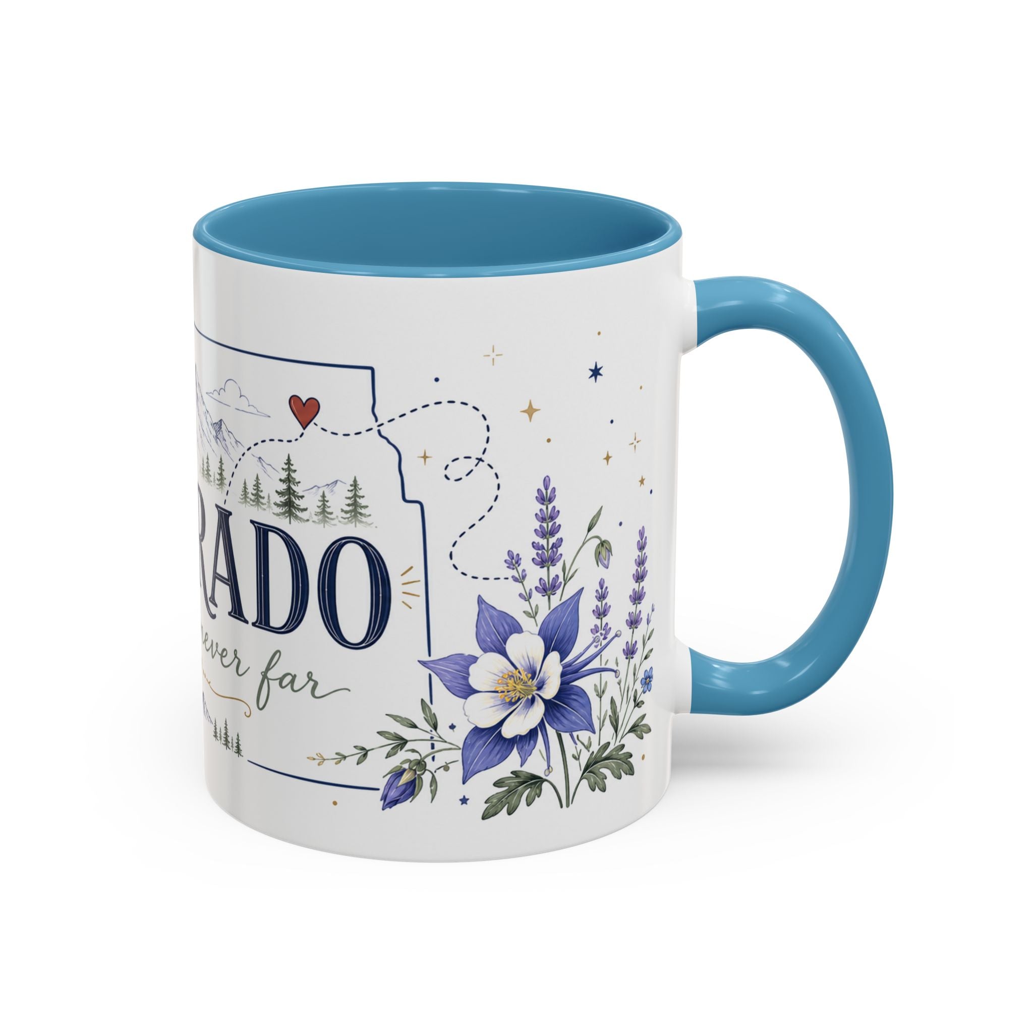 Colorado State Mug | Rocky Mountain Botanical Design | Moving Away Gift