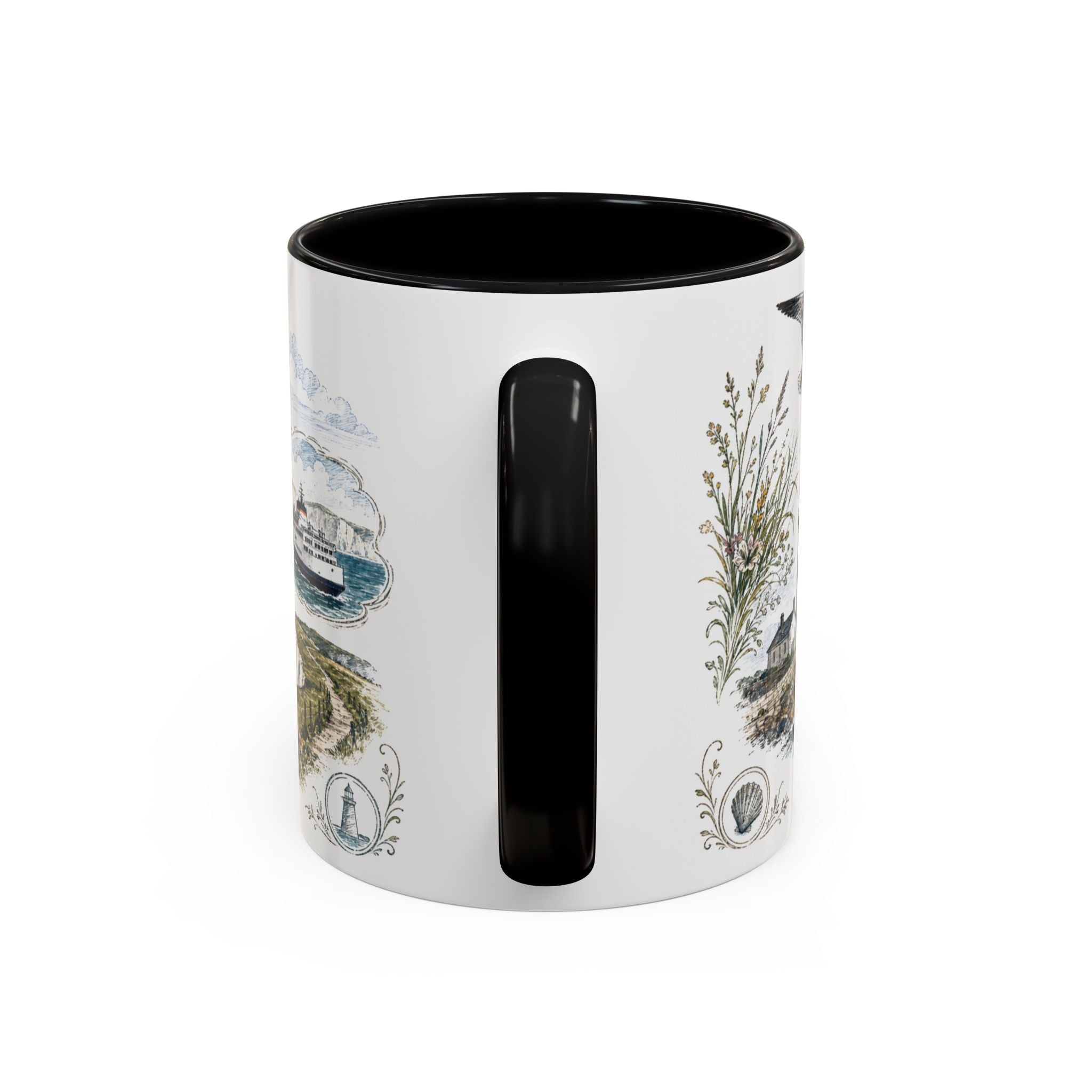 White Cliffs of Dover Mug, England Travel Souvenir, Bucket List Gift, Accent Ceramic Coffee Mug 11oz 15oz