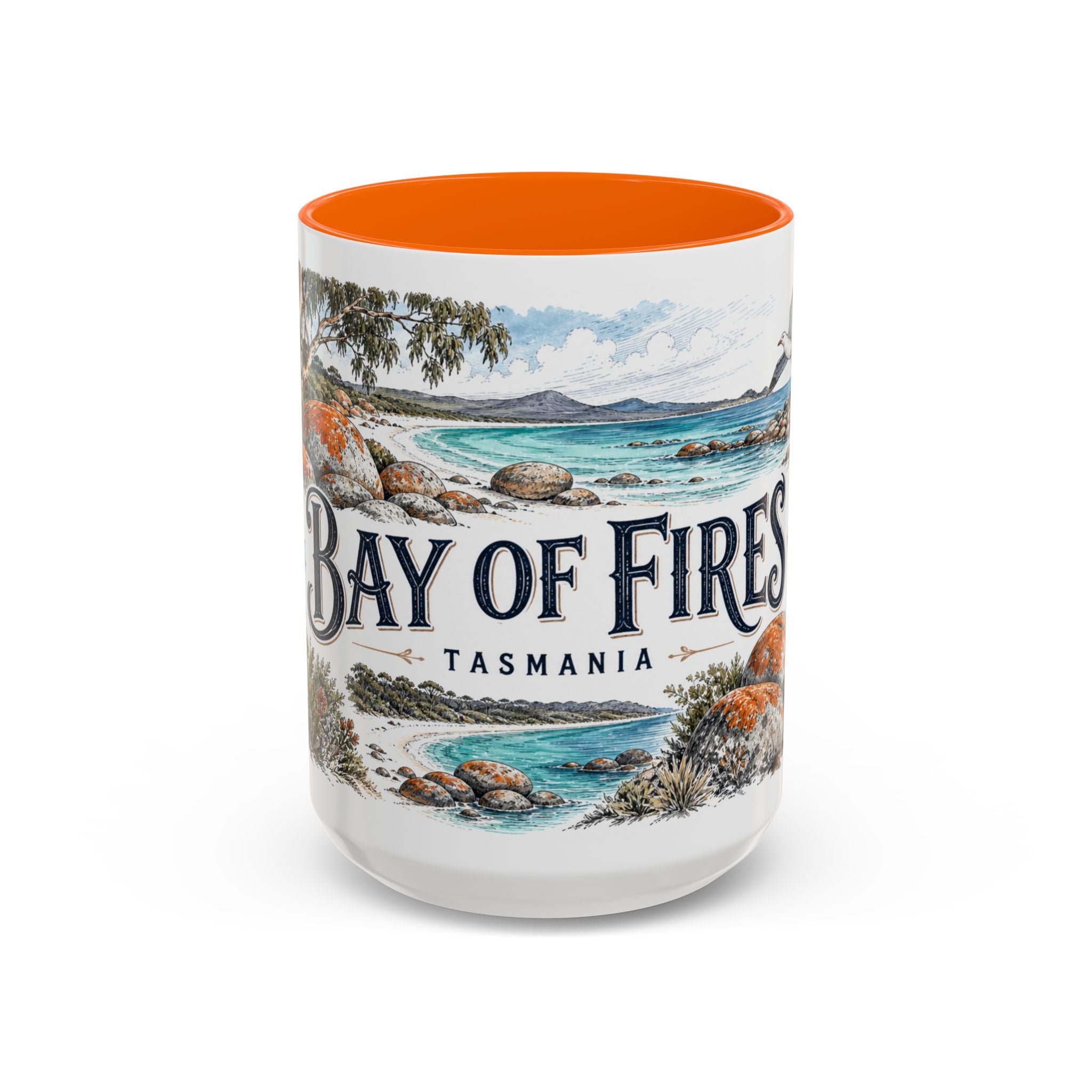 Bay of Fires Mug, Tasmania Travel Souvenir, Bucket List Gift, Accent Ceramic Coffee Mug 11oz 15oz