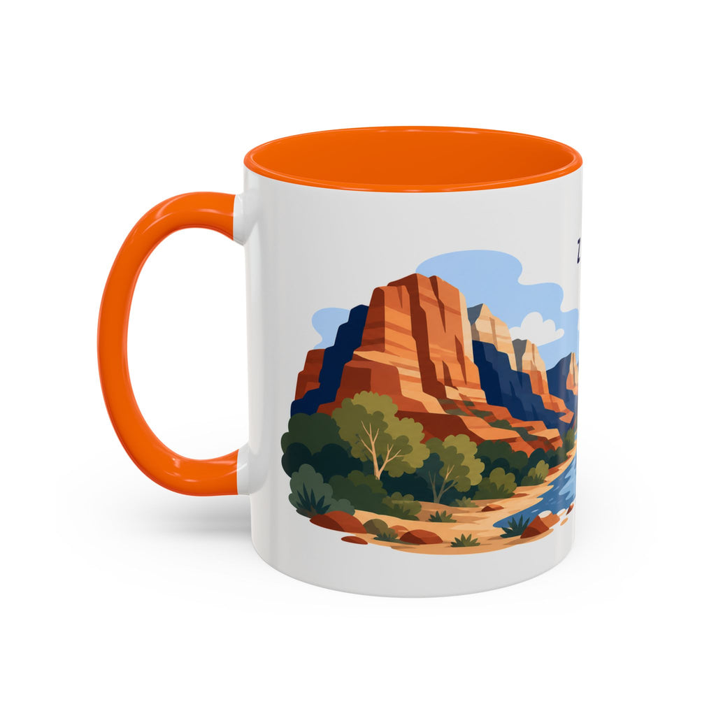 Zion National Park Coffee Mug | Solid Color Block Park Souvenir | 11oz 15oz Accent Mug