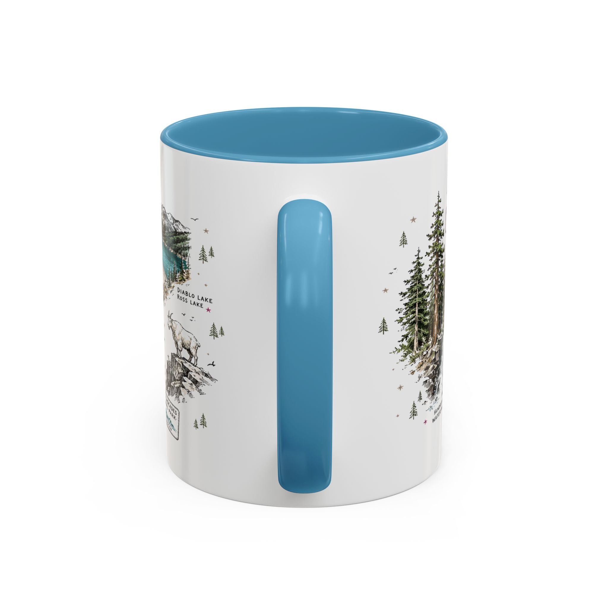 North Cascades National Park Coffee Mug | Washington Alpine Glacier Hiking Gift | Accent Color Ceramic 11oz 15oz