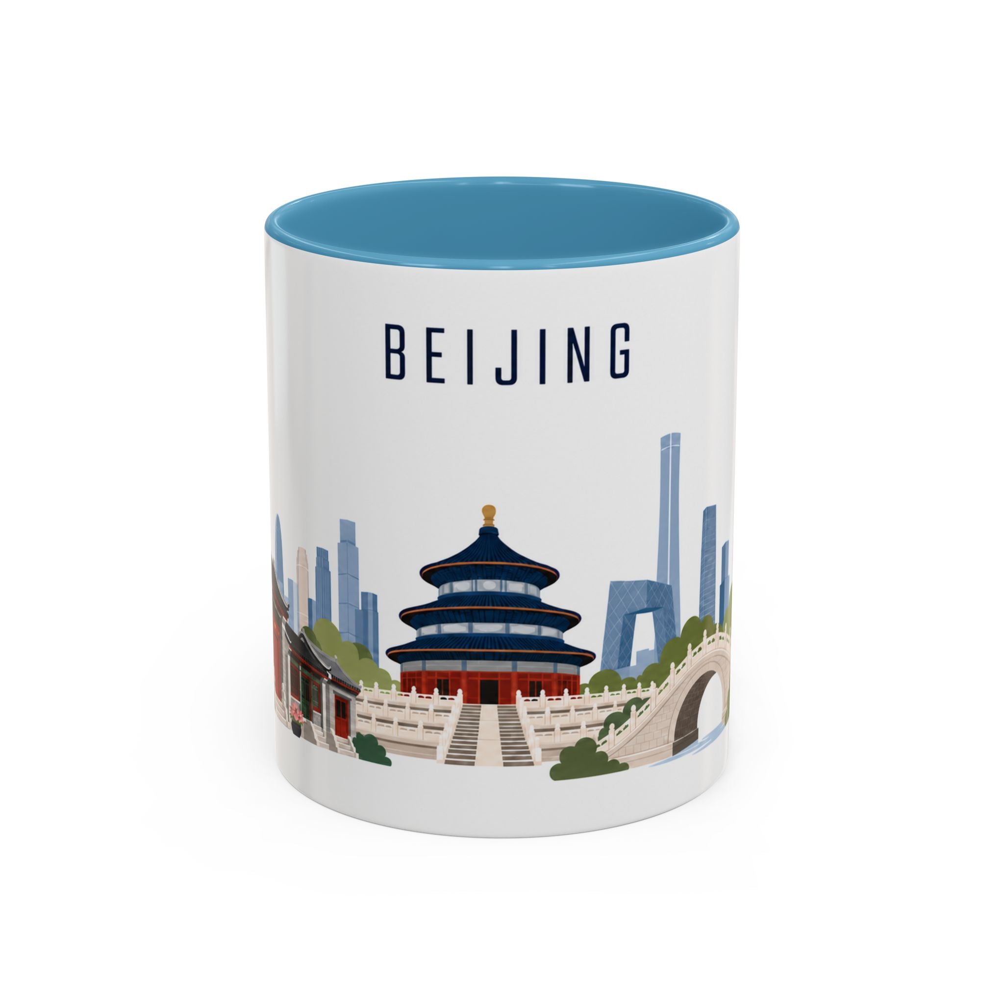 Beijing Coffee Mug | China Travel Souvenir | Porcelain Decal City Gift | 11oz 15oz Accent Mug