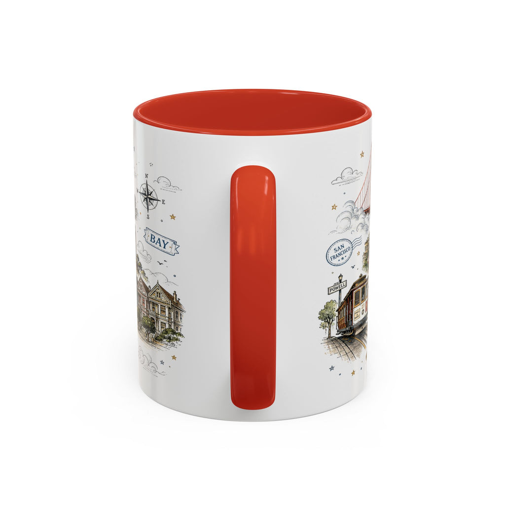 San Francisco Coffee Mug | California Souvenir Travel Gift | Accent Color Ceramic 11oz 15oz