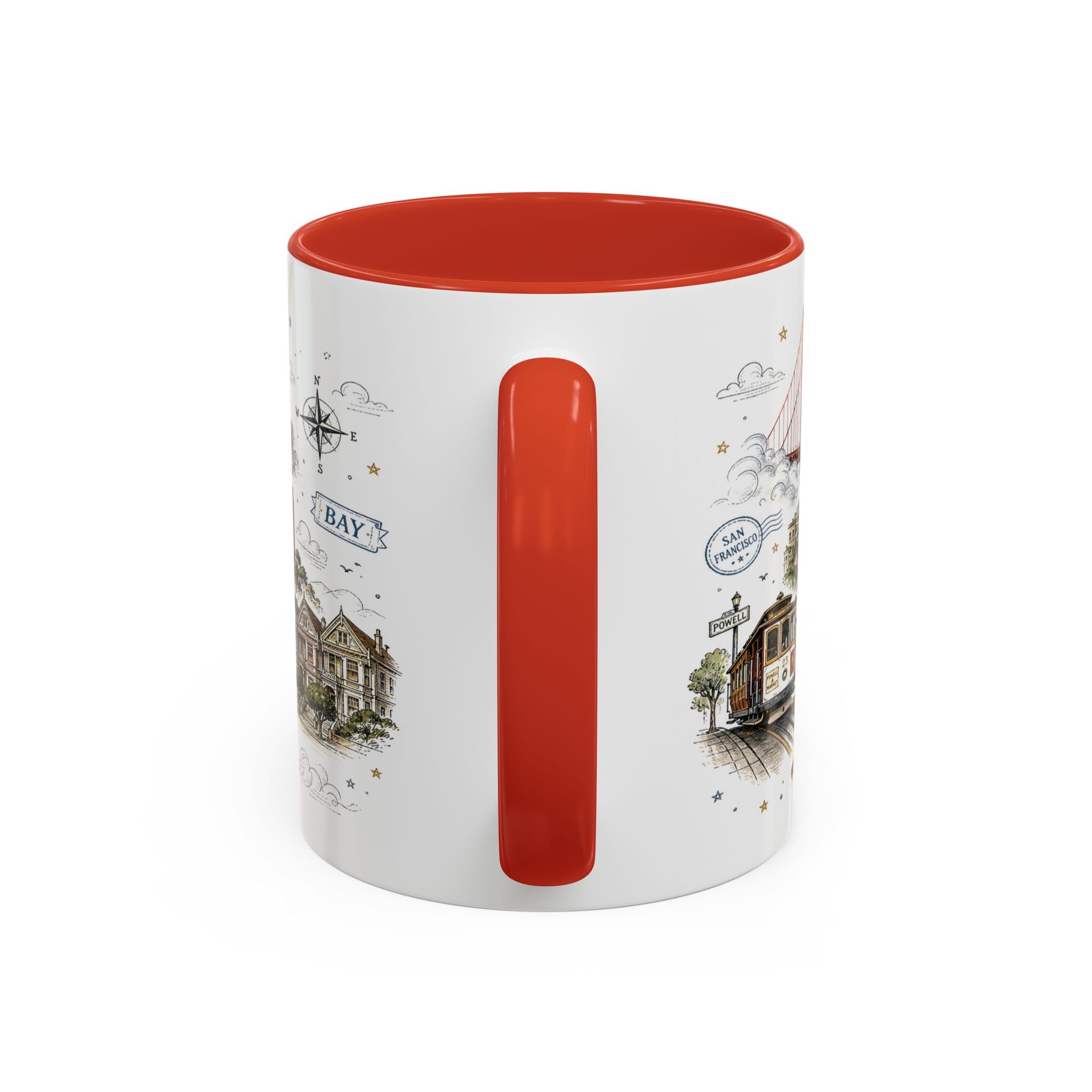 San Francisco Coffee Mug | California Souvenir Travel Gift | Accent Color Ceramic 11oz 15oz