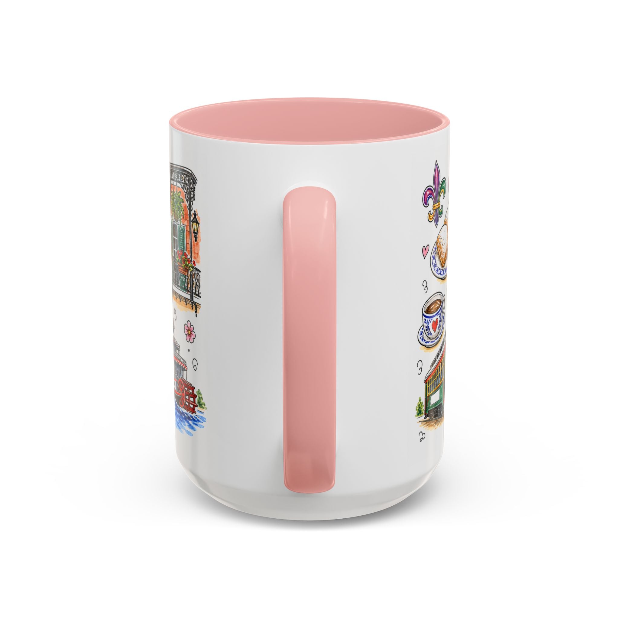 New Orleans Illustrated Travel Mug | City Souvenir Accent Coffee Mug | 11oz 15oz Ceramic Cup