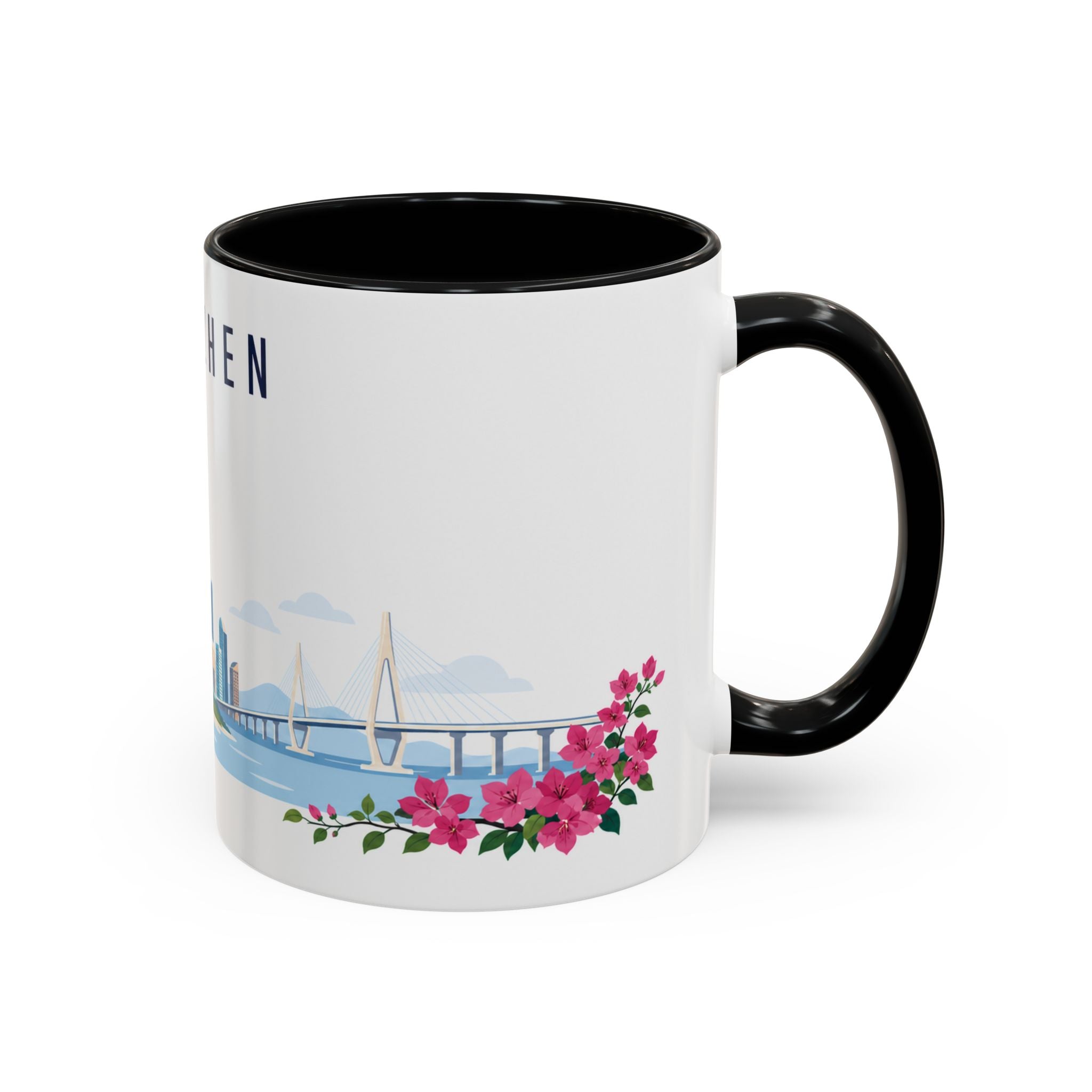 Shenzhen Coffee Mug | China Travel Souvenir | Porcelain Decal City Gift | 11oz 15oz Accent Mug