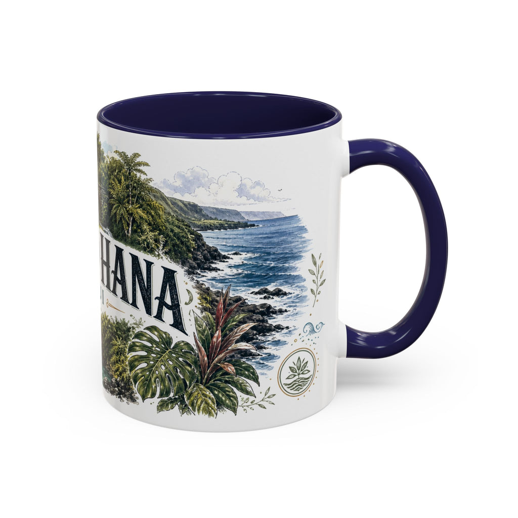 Road to Hana Mug, Maui Travel Souvenir, Bucket List Gift, Accent Ceramic Coffee Mug 11oz 15oz