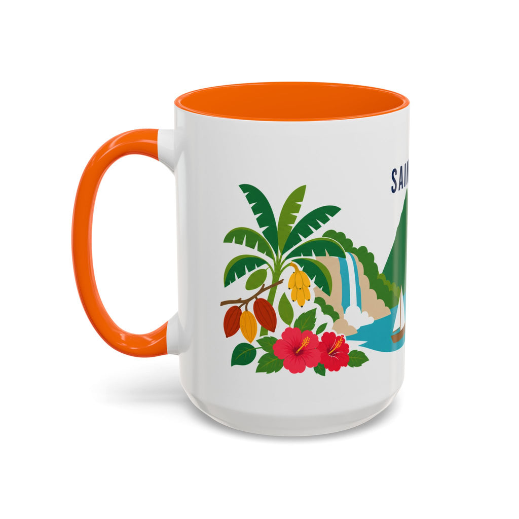 Saint Lucia Coffee Mug | Travel Souvenir Accent Mug | Country Gift Ceramic Cup 11oz 15oz