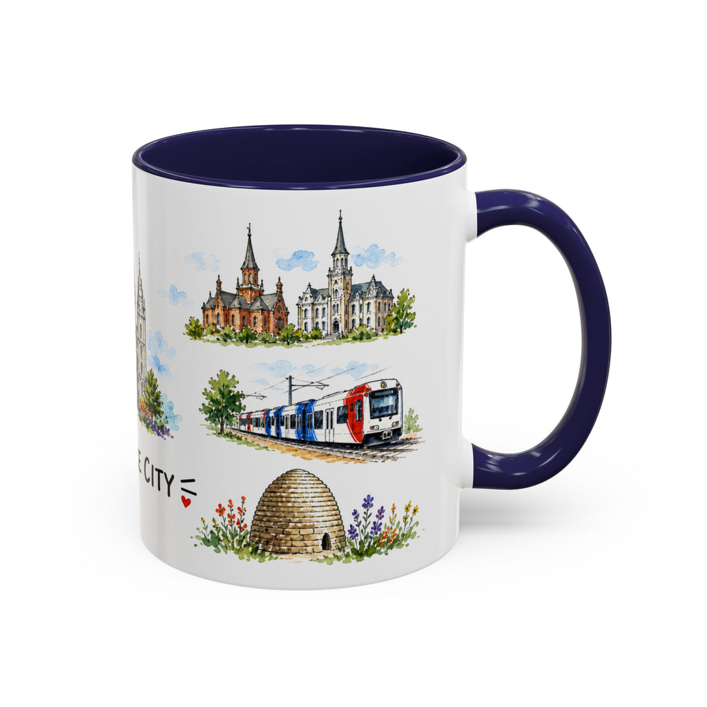 Salt Lake City Illustrated Travel Mug | City Souvenir Accent Coffee Mug | 11oz 15oz Ceramic Cup