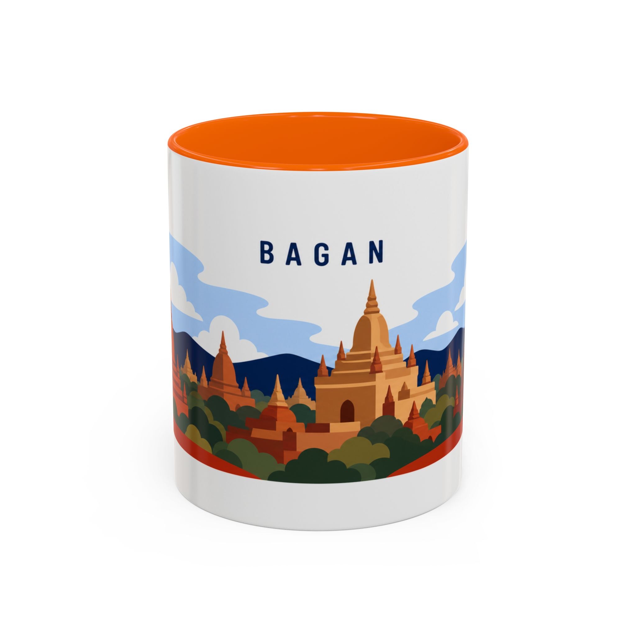 Bagan Coffee Mug | Travel Destination Souvenir Gift | Accent Color Ceramic 11oz 15oz