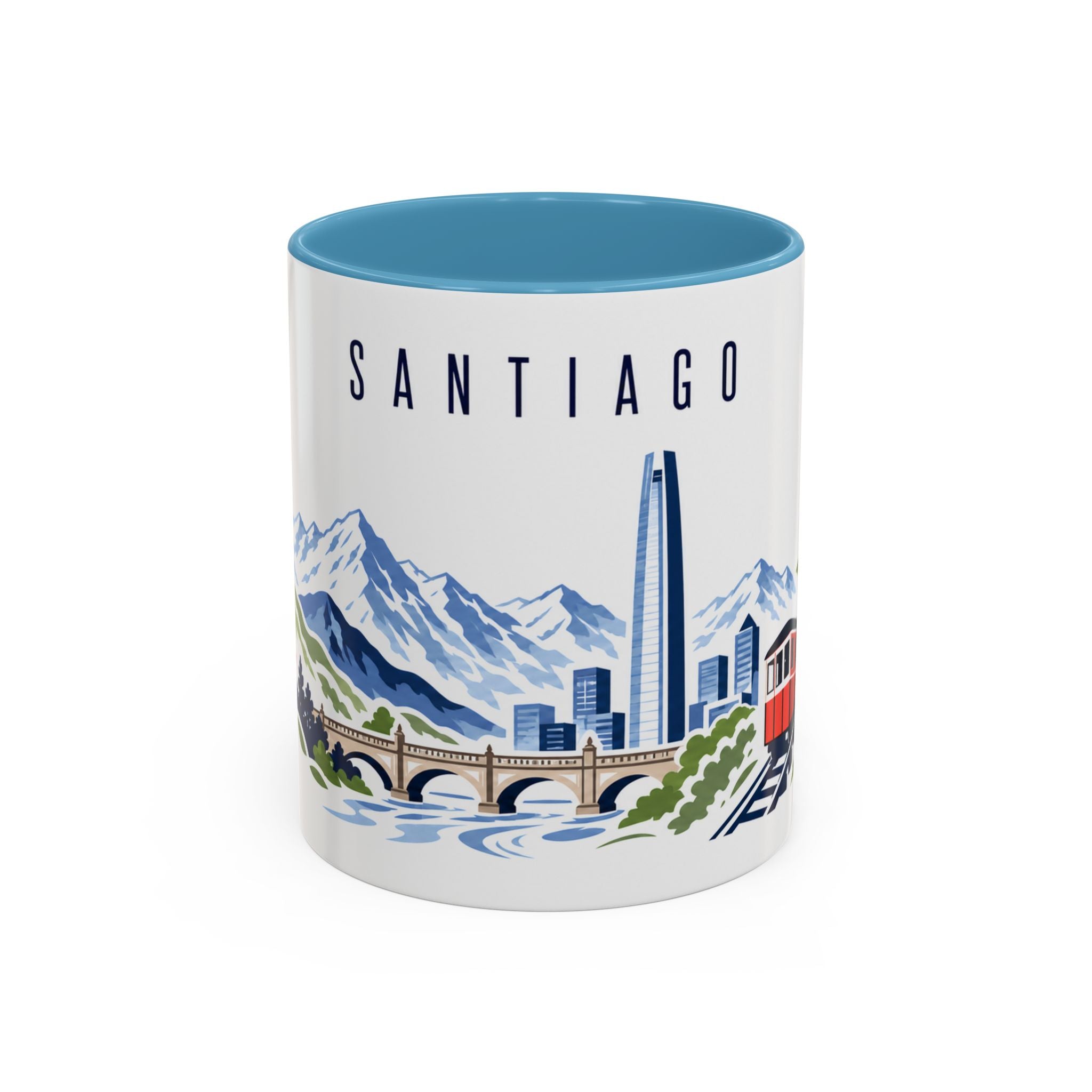 Santiago Coffee Mug | Chile Travel Souvenir | Porcelain Decal City Gift | 11oz 15oz Accent Mug