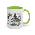 Bali Coffee Mug | Indonesia Souvenir Travel Gift | Accent Color Ceramic 11oz 15oz