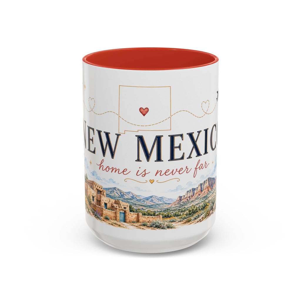 New Mexico State Map Mug | Desert Scenery, Yucca Flower Accent Coffee Cup