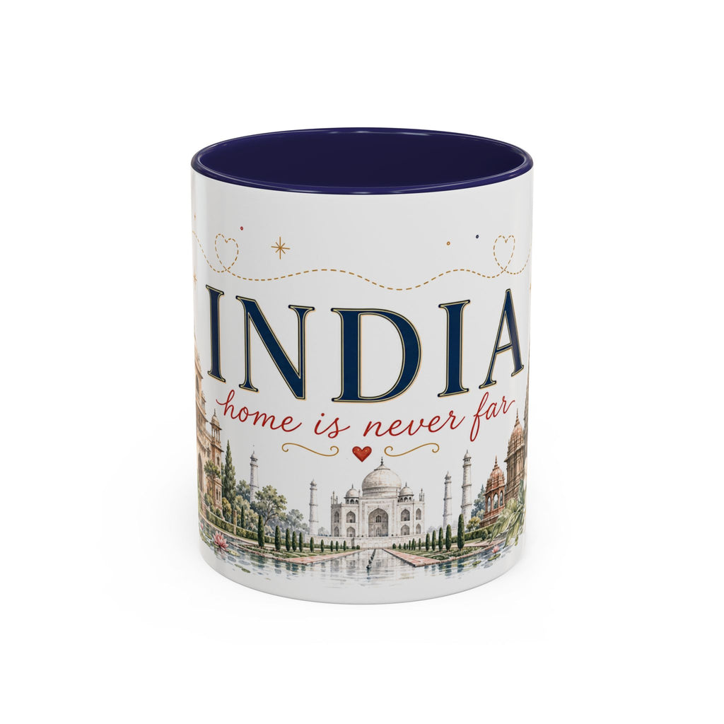 India Home Country Mug | Moving Away Gift | Long Distance Friendship | 11 oz 15 oz Accent Mug