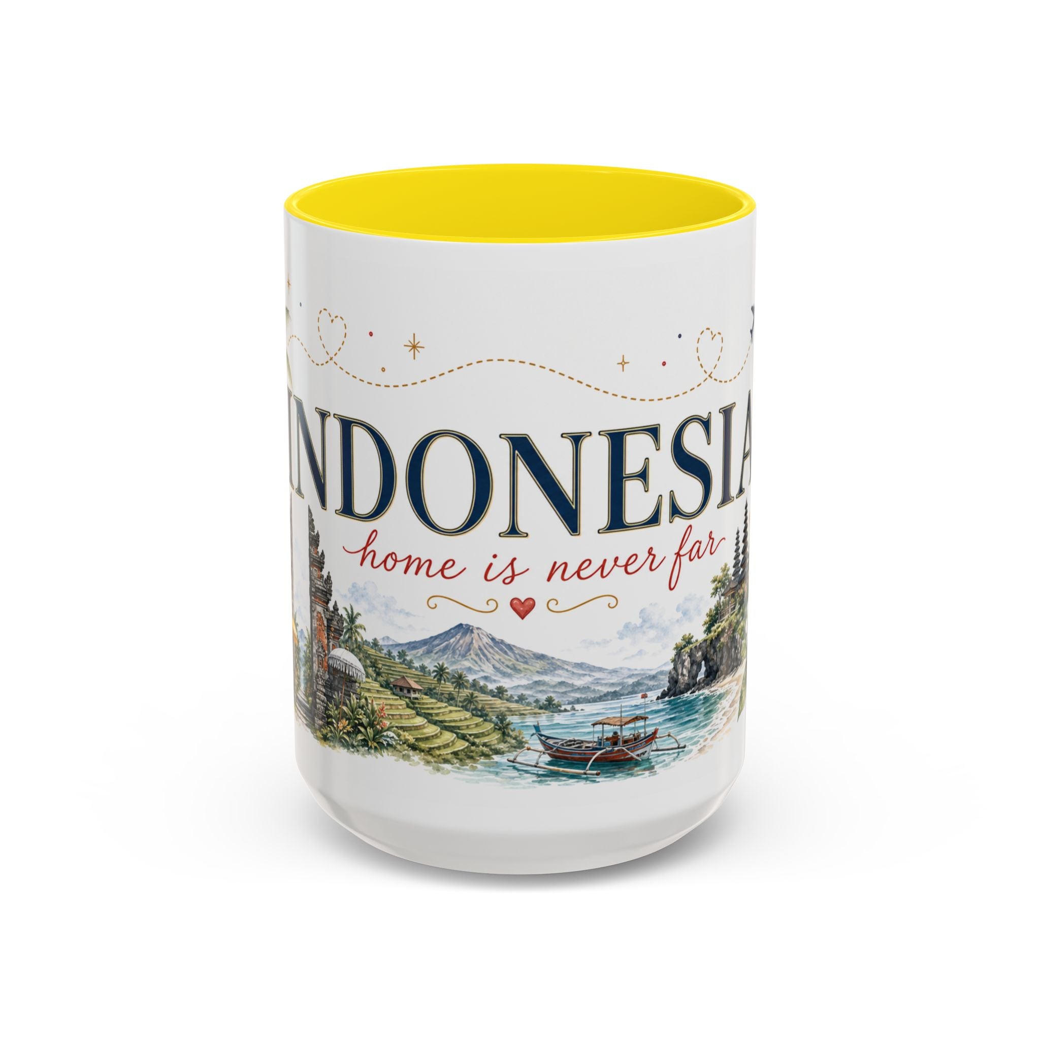 Indonesia Home Country Mug | Moving Away Gift | Long Distance Friendship | 11 oz 15 oz Accent Mug