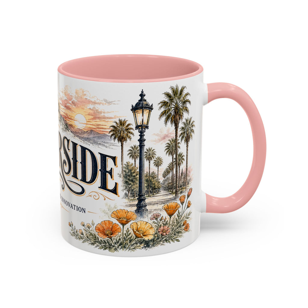 Riverside Coffee Mug | United States Travel Souvenir | Vintage Illustrated City Gift | 11 oz 15 oz Accent Mug
