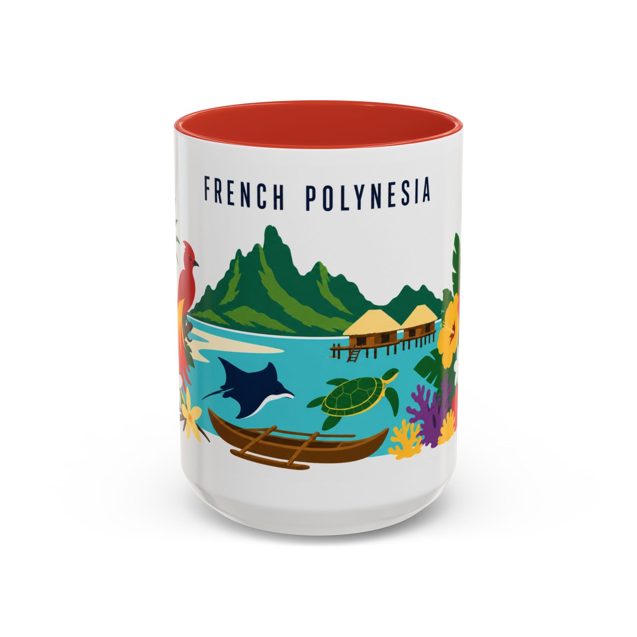 French Polynesia Coffee Mug | Travel Souvenir Accent Mug | Country Gift Ceramic Cup 11oz 15oz