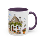 Alberobello Illustrated Travel Mug | Italy Souvenir Accent Coffee Mug | 11oz 15oz Ceramic Cup