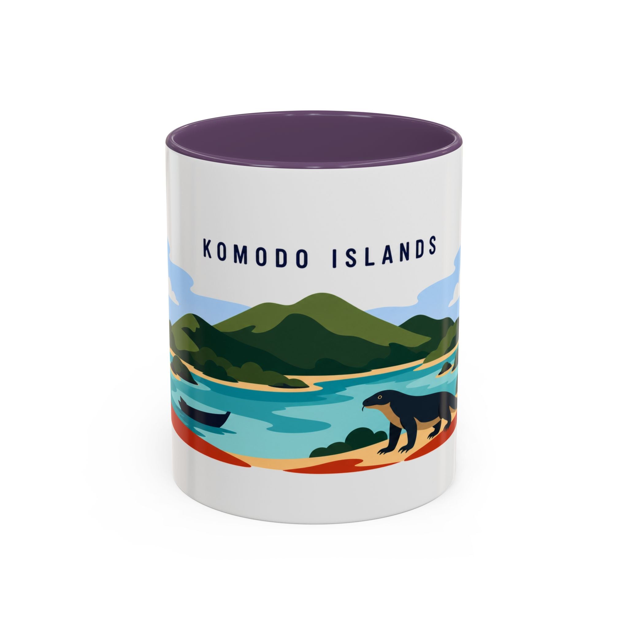 Komodo Islands Coffee Mug | Travel Destination Souvenir Gift | Accent Color Ceramic 11oz 15oz