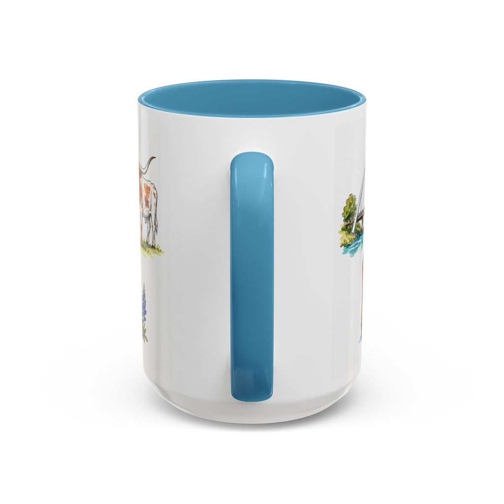 Dallas Illustrated Travel Mug | City Souvenir Accent Coffee Mug | 11oz 15oz Ceramic Cup