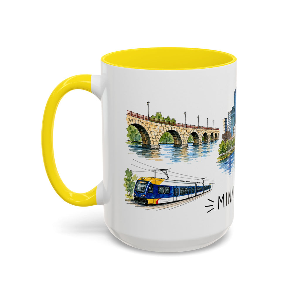 Minneapolis Illustrated Travel Mug | City Souvenir Accent Coffee Mug | 11oz 15oz Ceramic Cup