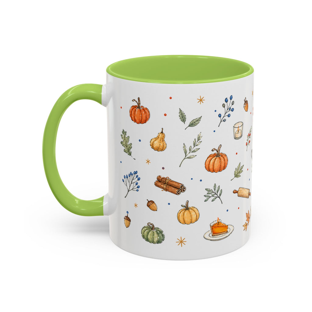 Thanksgiving Baking Mug | Watercolor Autumn Gift | Pumpkin Pie Accent Coffee Cup 11oz 15oz