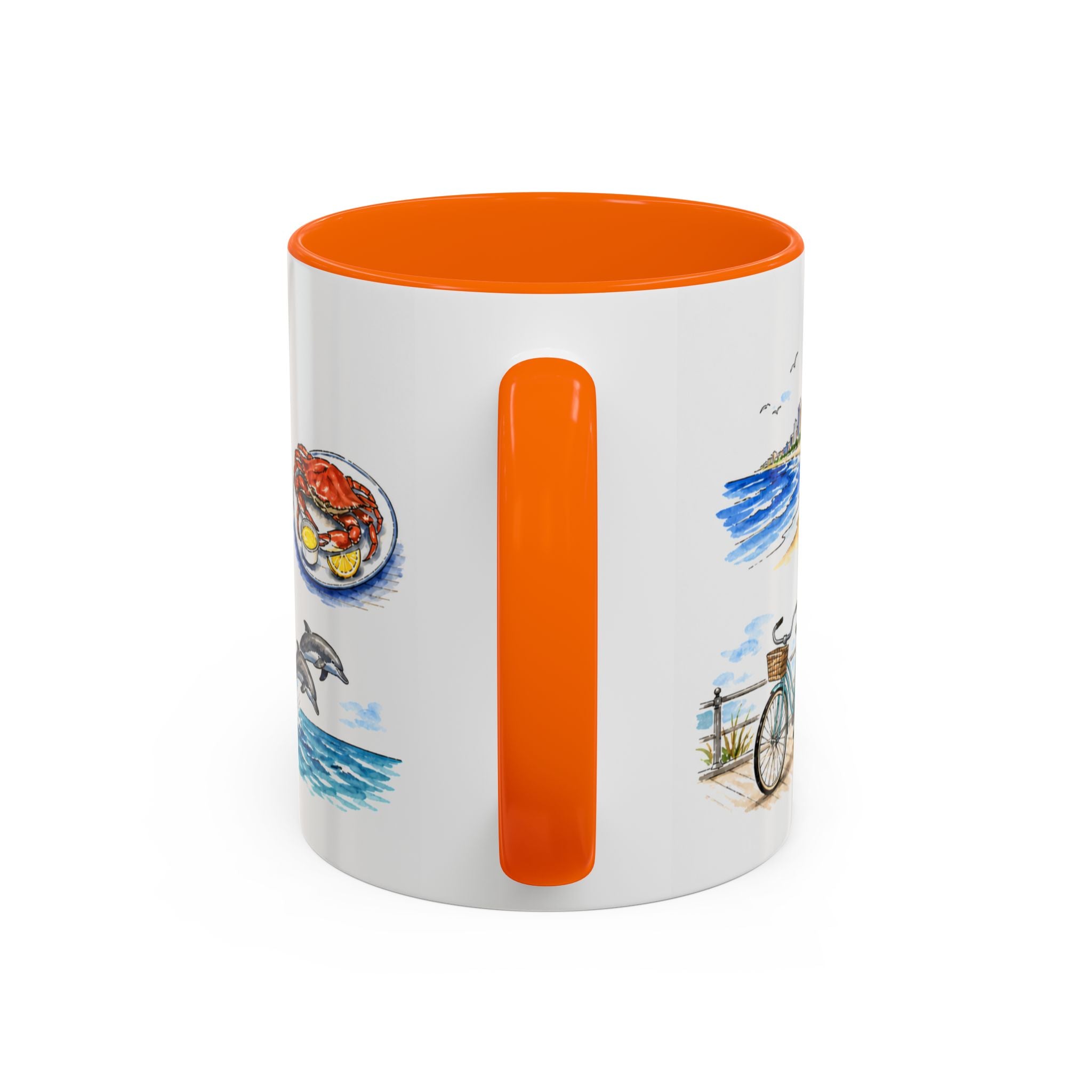 Virginia Beach Illustrated Travel Mug | City Souvenir Accent Coffee Mug | 11oz 15oz Ceramic Cup