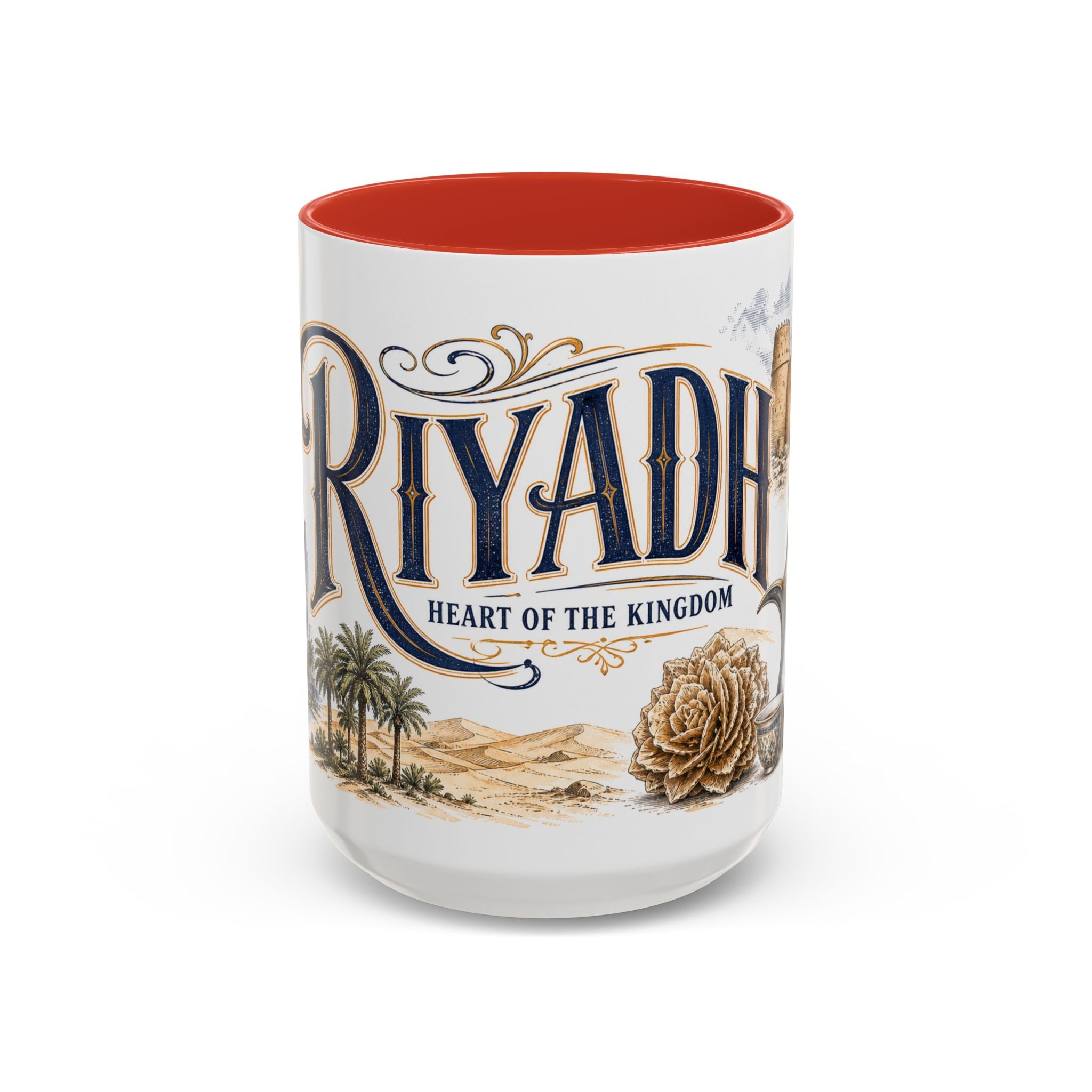 Riyadh Coffee Mug | Saudi Arabia Travel Souvenir | Vintage Illustrated City Gift | 11 oz 15 oz Accent Mug