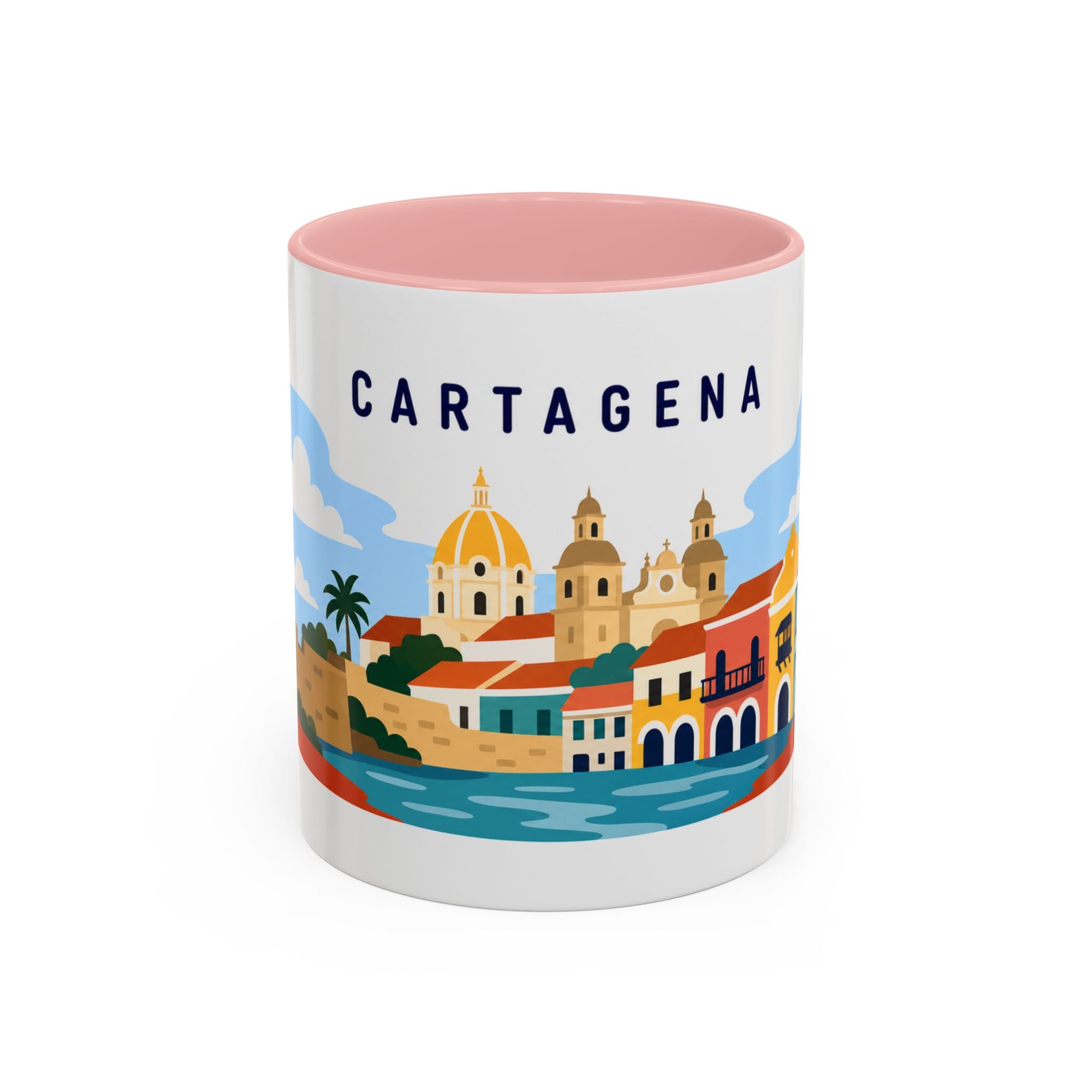 Cartagena Coffee Mug | Travel Destination Souvenir Gift | Accent Color Ceramic 11oz 15oz