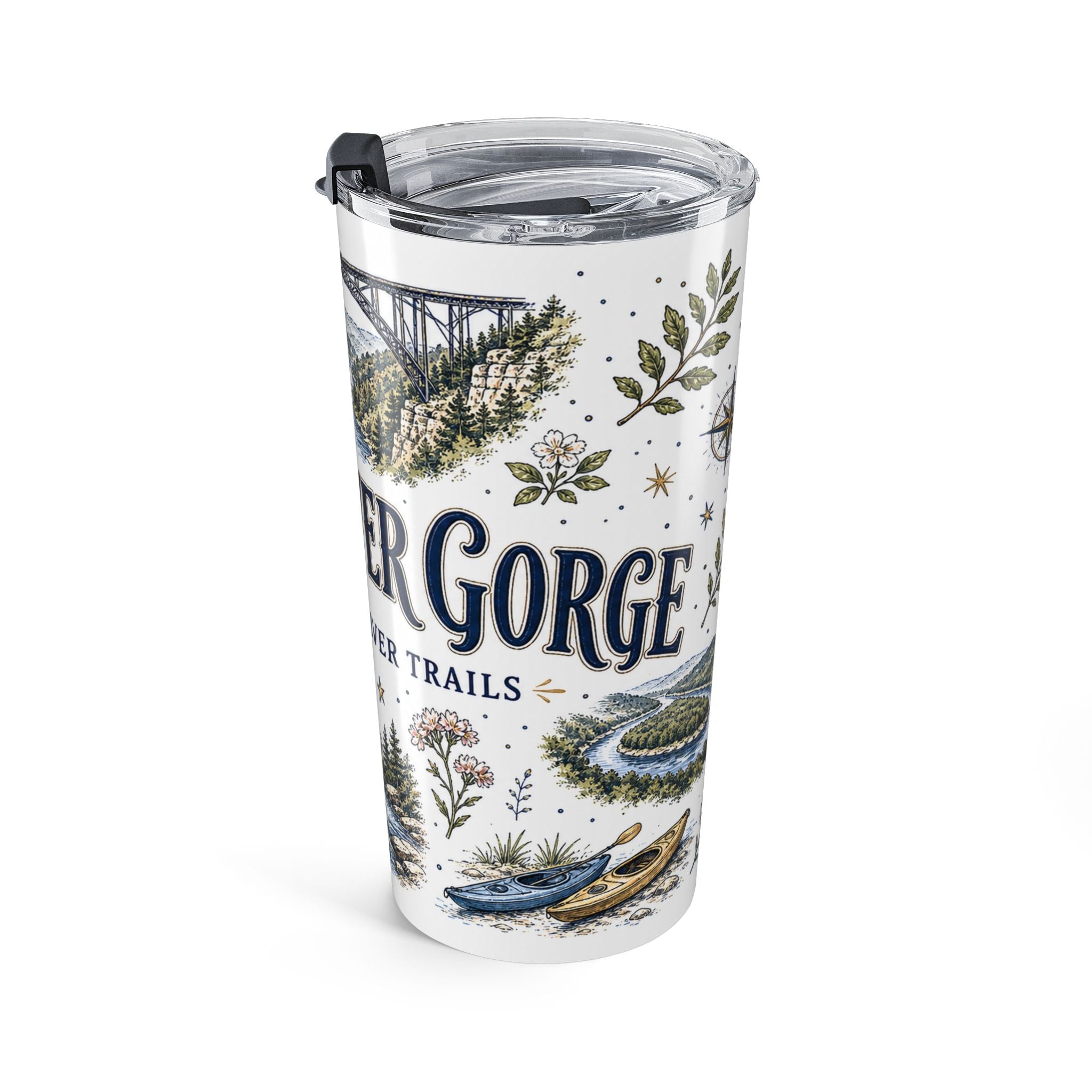 New River Gorge National Park 20oz Tumbler | West Virginia River Canyon Climbing Gift | Insulated Stainless Steel Travel Cup