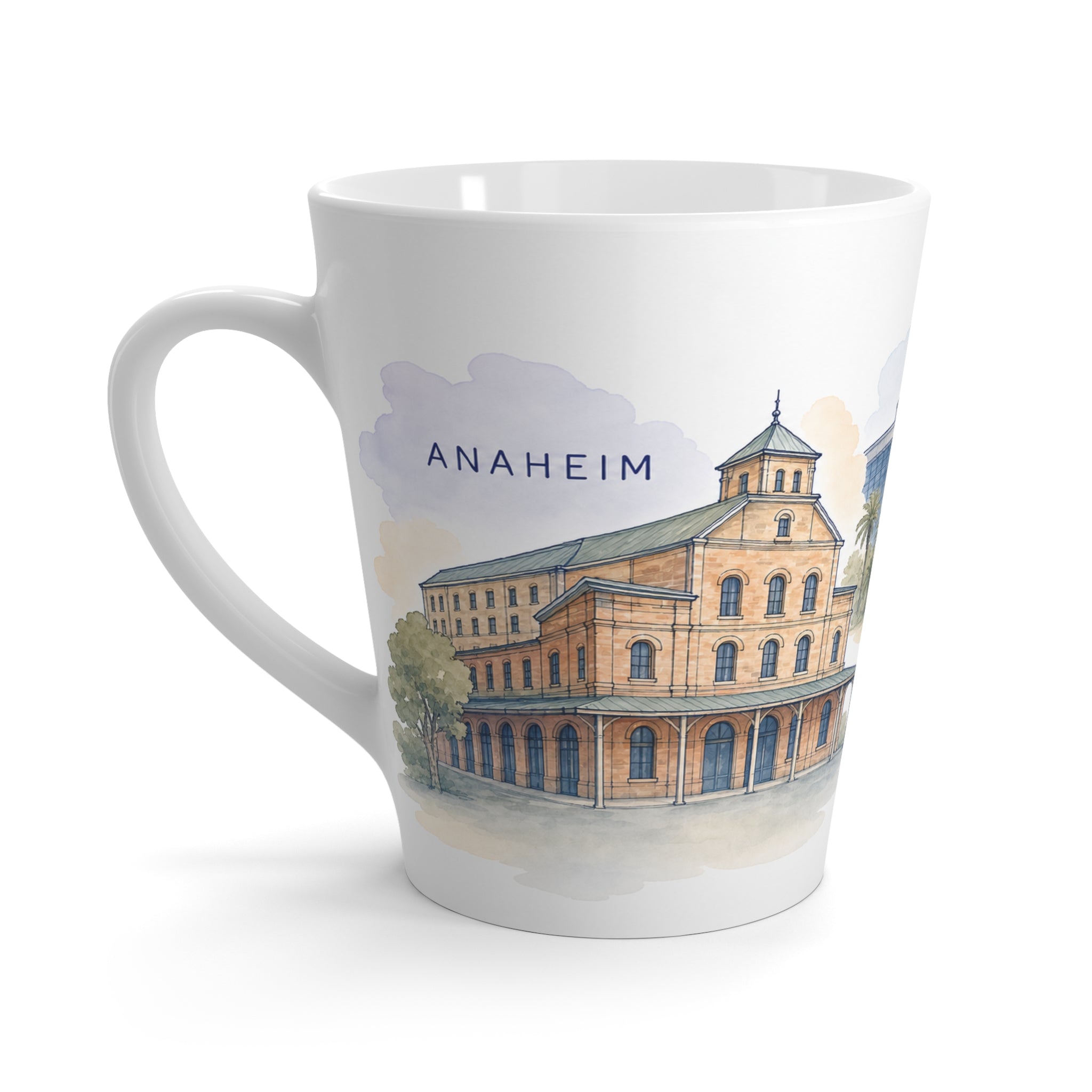 Anaheim Latte Mug | Watercolor City Travel Mug | 12 oz Ceramic Souvenir Gift